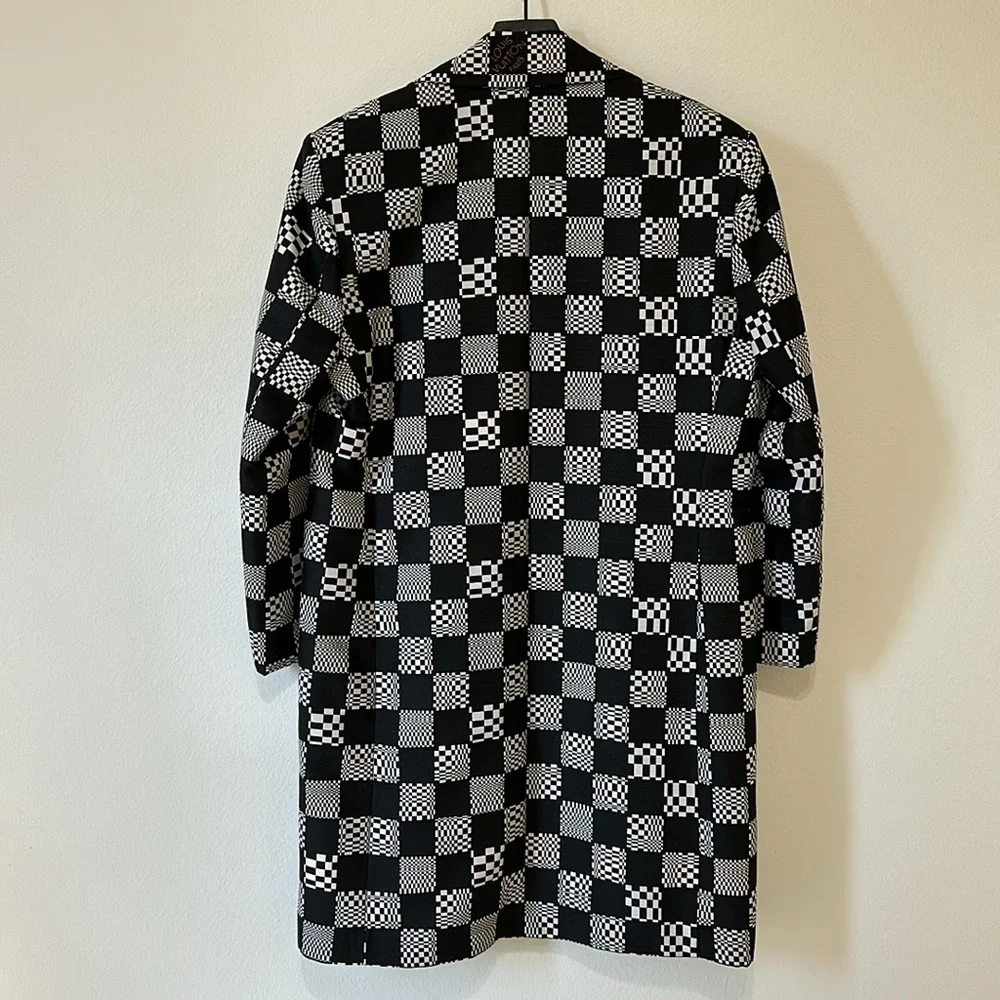 Louis Vuitton Runway Distorted Damier Car Coat - 48 - Picture 4 of 6